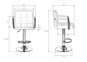 Стул барный DOBRIN KRUGER ARM BLACK, черный вельвет (LAR-E2041-52) в Кировграде - kirovgrad.ok-mebel.com | фото 7