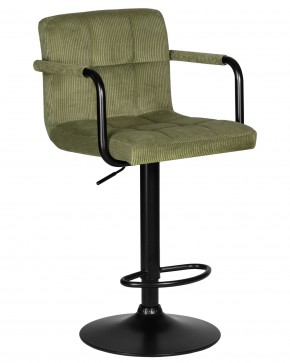 Стул барный DOBRIN KRUGER ARM BLACK, зеленый вельвет (LAR-E2041-7) в Кировграде - kirovgrad.ok-mebel.com | фото