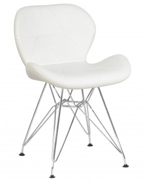 Стул обеденный DOBRIN BUTTERFLY CHROME, ножки хром, цвет белый в Кировграде - kirovgrad.ok-mebel.com | фото