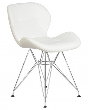 Стул обеденный DOBRIN BUTTERFLY CHROME, ножки хром, цвет белый в Кировграде - kirovgrad.ok-mebel.com | фото 2