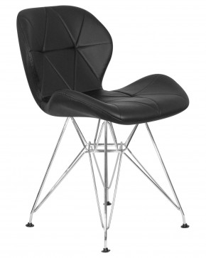 Стул обеденный DOBRIN BUTTERFLY CHROME, ножки хром, цвет чёрный в Кировграде - kirovgrad.ok-mebel.com | фото 2