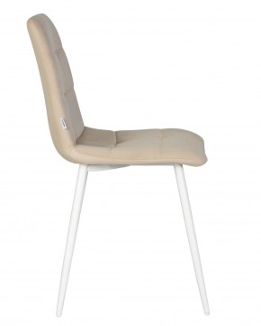 Стул обеденный DOBRIN CHILLY, Бежевый Holland 07, основание белое в Кировграде - kirovgrad.ok-mebel.com | фото 3