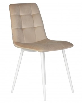 Стул обеденный DOBRIN CHILLY, Бежевый Holland 07, основание белое в Кировграде - kirovgrad.ok-mebel.com | фото 4