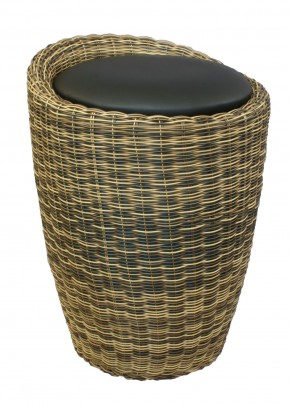 Табурет с местом для хранения LM-1100Rattan, чёрный в Кировграде - kirovgrad.ok-mebel.com | фото