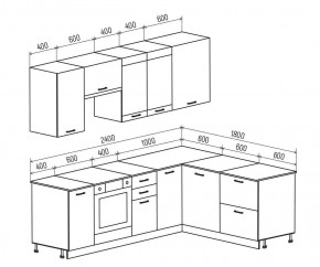 ТЕХНО Кухонный гарнитур угловой 2,4х1,8 м Компоновка №3 (Пудра софт/Угольный софт) в Кировграде - kirovgrad.ok-mebel.com | фото 3