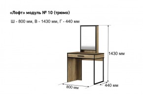 Трюмо "Лофт 10" в Кировграде - kirovgrad.ok-mebel.com | фото 3