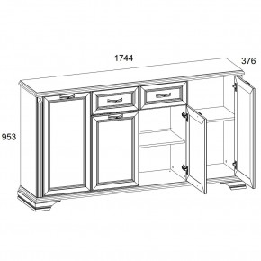 Тумба 4D1S, MONAKO, цвет Сосна винтаж/дуб анкона в Кировграде - kirovgrad.ok-mebel.com | фото 2