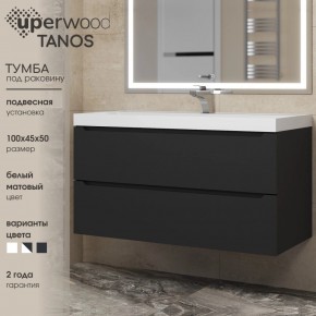 Тумба под раковину Uperwood Tanos 100 см, подвесная, черная матовая в Кировграде - kirovgrad.ok-mebel.com | фото 3