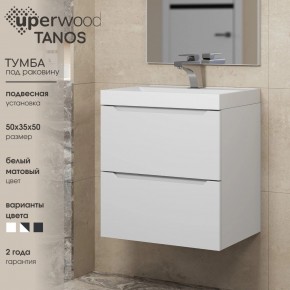 Тумба под раковину Uperwood Tanos 50 см, подвесная, белая матовая в Кировграде - kirovgrad.ok-mebel.com | фото 6