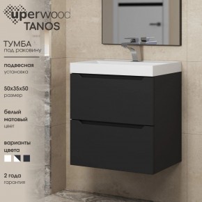 Тумба под раковину Uperwood Tanos 50 см, подвесная, черная матовая в Кировграде - kirovgrad.ok-mebel.com | фото 4