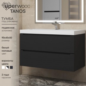 Тумба под раковину Uperwood Tanos 90 см, подвесная, черная матовая в Кировграде - kirovgrad.ok-mebel.com | фото 3