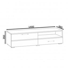 Тумба под ТВ Ларго 1,4, цвет корпус белый/фасады МДФ белый глянец, ШхГхВ 140х46х35 см., НЕ универсальная сборка в Кировграде - kirovgrad.ok-mebel.com | фото 10