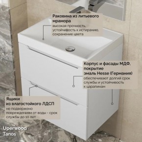 Тумба с раковиной Uperwood Tanos 50 см, подвесная, белая матовая в Кировграде - kirovgrad.ok-mebel.com | фото 6