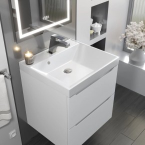 Тумба с раковиной Uperwood Tanos 50 см, подвесная, белая матовая в Кировграде - kirovgrad.ok-mebel.com | фото 9