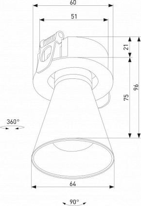 Встраиваемый светильник Elektrostandard Bell 25097/LED 8W 3000K черный в Кировграде - kirovgrad.ok-mebel.com | фото 5