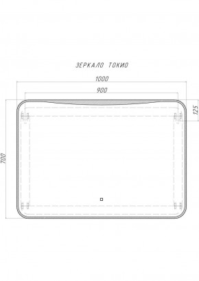 Зеркало Токио 1000х700 с подсветкой Домино (GL7030Z) в Кировграде - kirovgrad.ok-mebel.com | фото 8